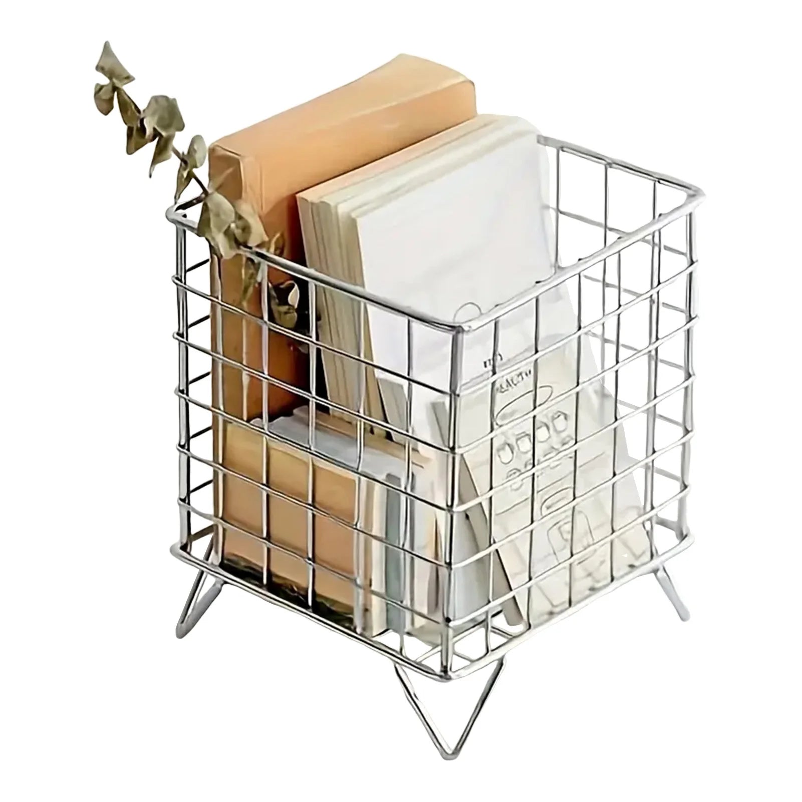 Metal Desktop Storage Basket Organizer