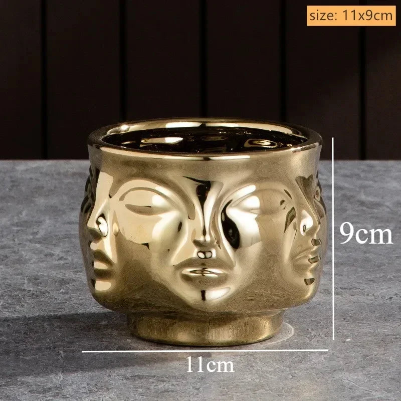 Eden Sculpted Face Ceramic Vase