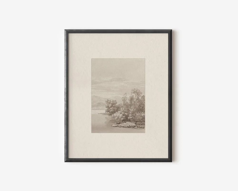 Elowen Neutral Landscape Canvas Art Print