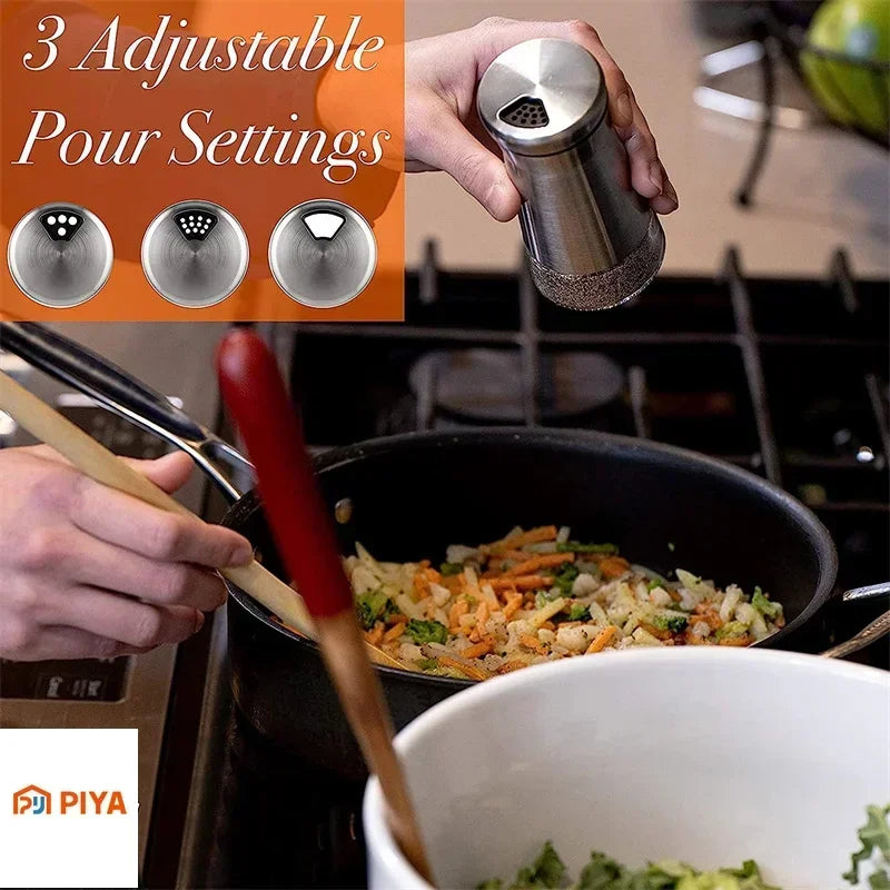 adjustable pour settings on stainless steel shaker
