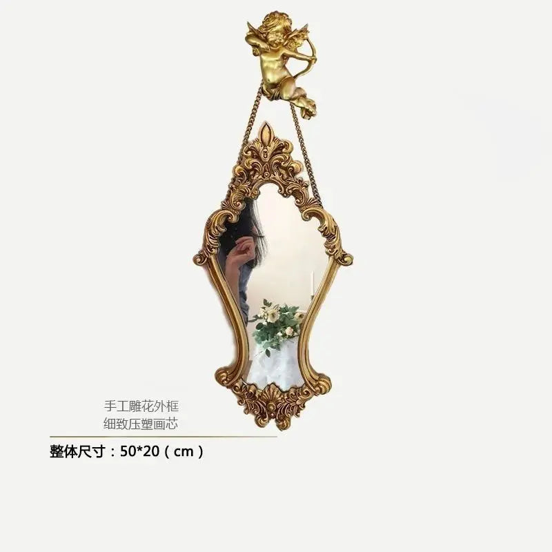 Colette Vintage Carved Gold Wall Mirror for Bedroom or Living Room Decor