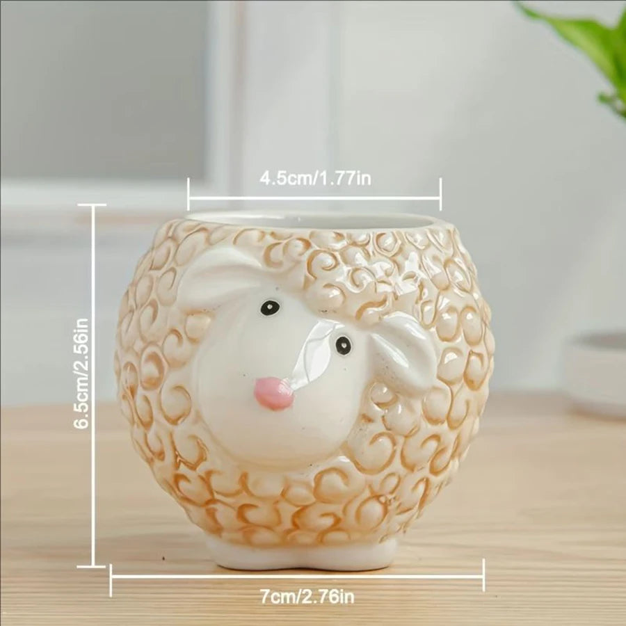 Willow Animal Ceramic Planter for Succulents – Balcony & Table Decor
