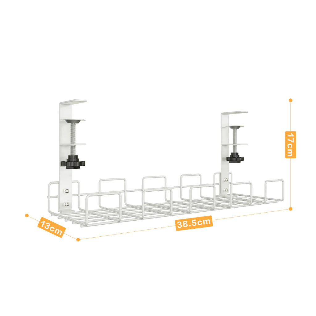 Under Desk Cable Management Tray – No-Drill Metal Cable Organizer