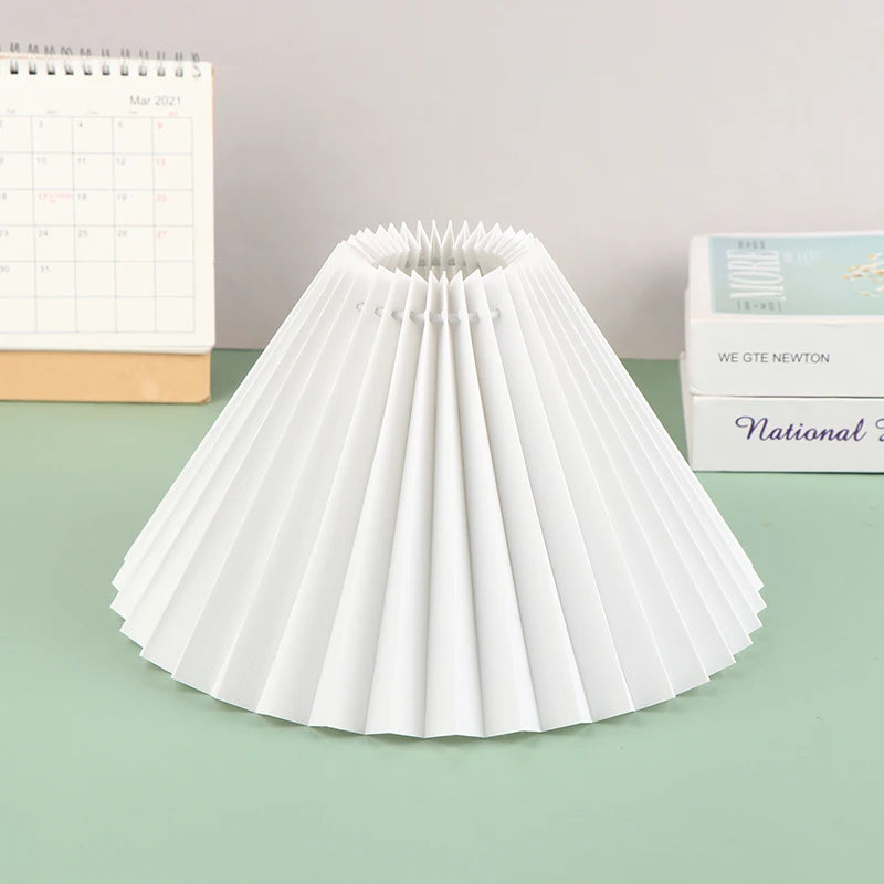 Mori Pleated Fabric Lampshade – Cone Light Cover for Table or Floor Lamps