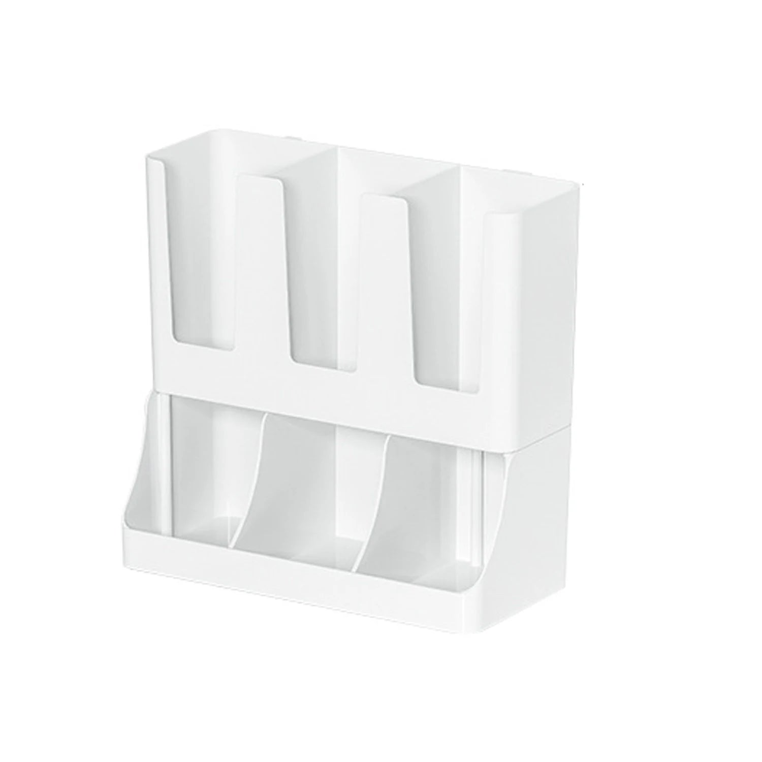 Wall-Mounted Coffee Station Organizer for Cups, Lids & Condiments – Black or White Plastic