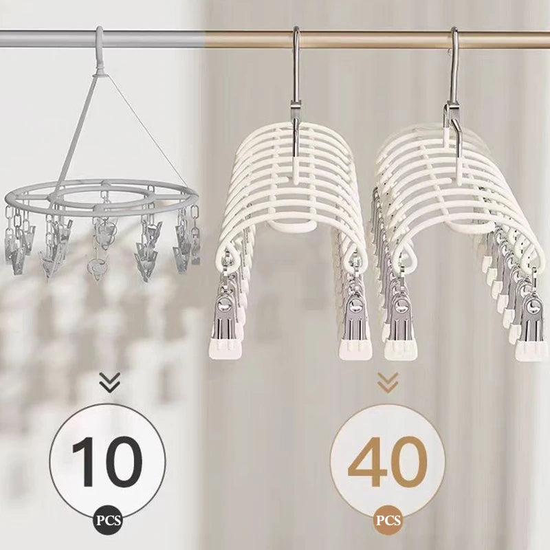 Stainless Steel 20-Clip Hanging Drying Rack
