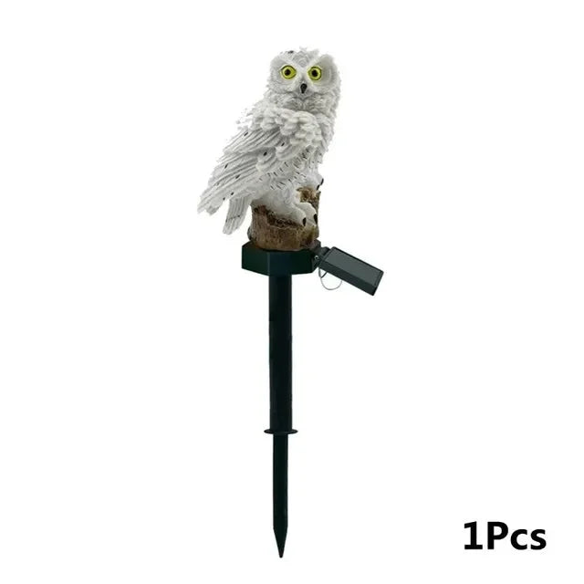 Snowy Owl Solar Garden Light – Animal Outdoor Decorative Lamp