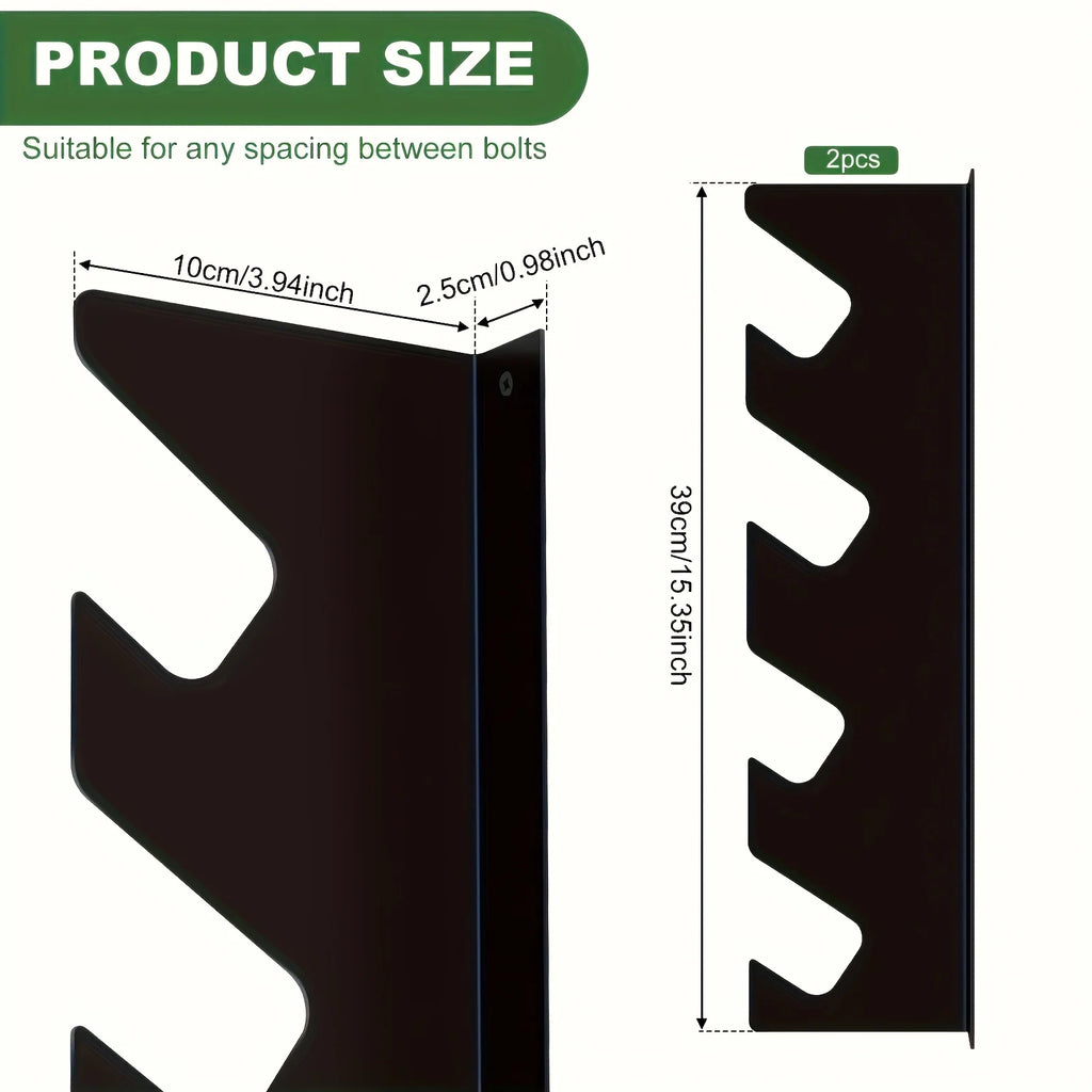 Wall-Mounted Iron Tool Rack for Garage, Shed, or Garden Storage