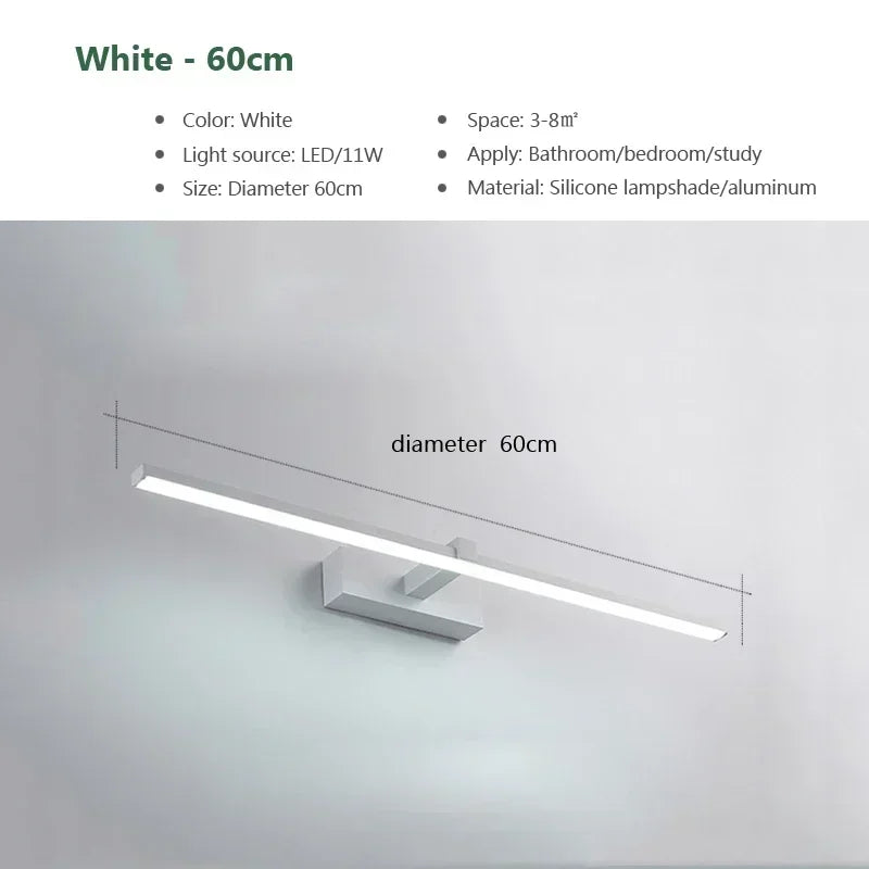 Modern LED Vanity Wall Light for Bathroom or Bedroom Mirror