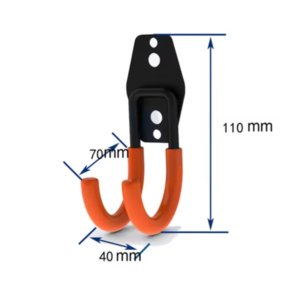 Wall-Mounted Heavy Duty Metal Garage Hooks for Tools, Ladders, and Bicycles – Straight & Circular Shapes, Iron Construction