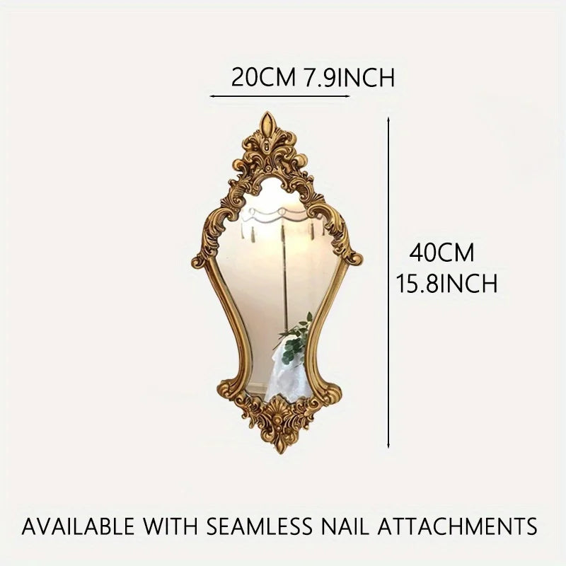Colette Vintage Carved Gold Wall Mirror for Bedroom or Living Room Decor