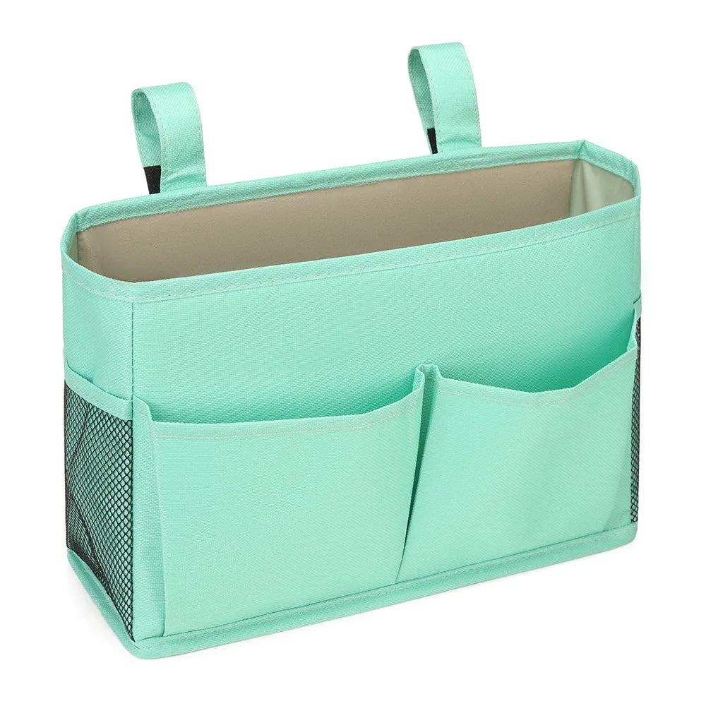 Oxford Bedside Caddy Organizer with Hooks and Mesh Pockets