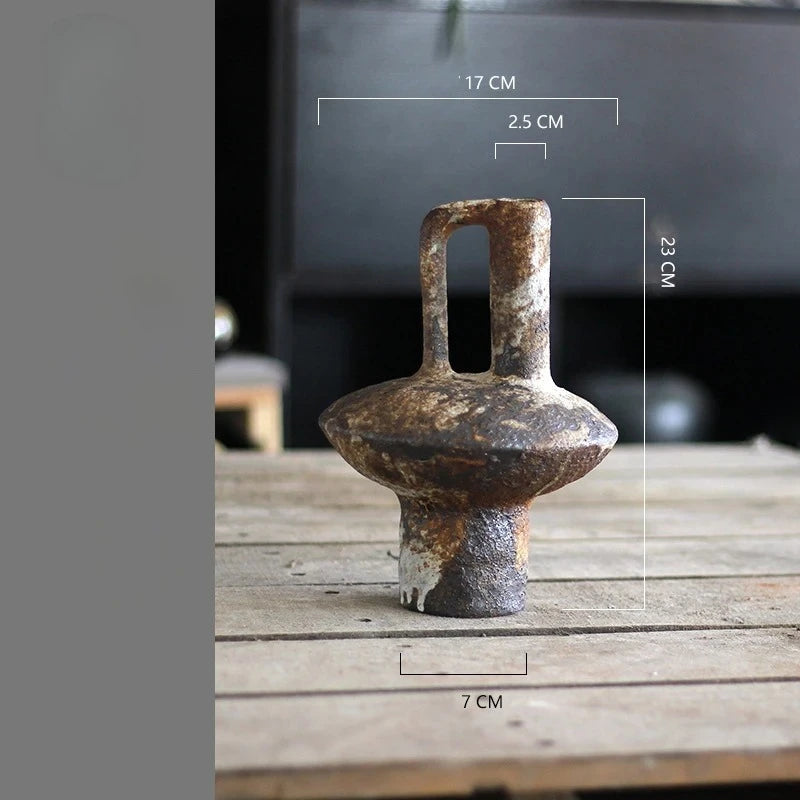 Rowan Rustic Ceramic Vase for Dried Flowers – Living Room Accent