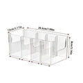 Clear Ribbed Kitchen Pantry Organizer Bin with Adjustable Dividers