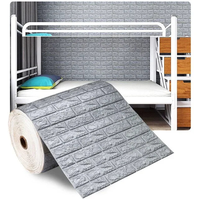 3D Foam Brick Wall Panels – Peel-and-Stick Accent Wallpaper for Living Room, Bedroom, or TV Area
