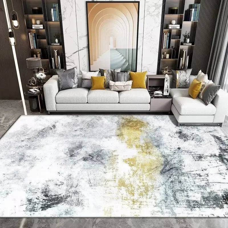 Modern Washable Area Rug with Anti-Slip Backing for Living Room