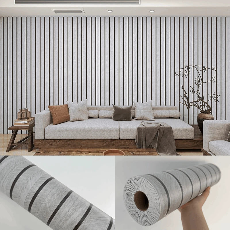Willow Slat Self-Adhesive Wood Grain Wall Panel Roll for Bedroom & Living Room Accent