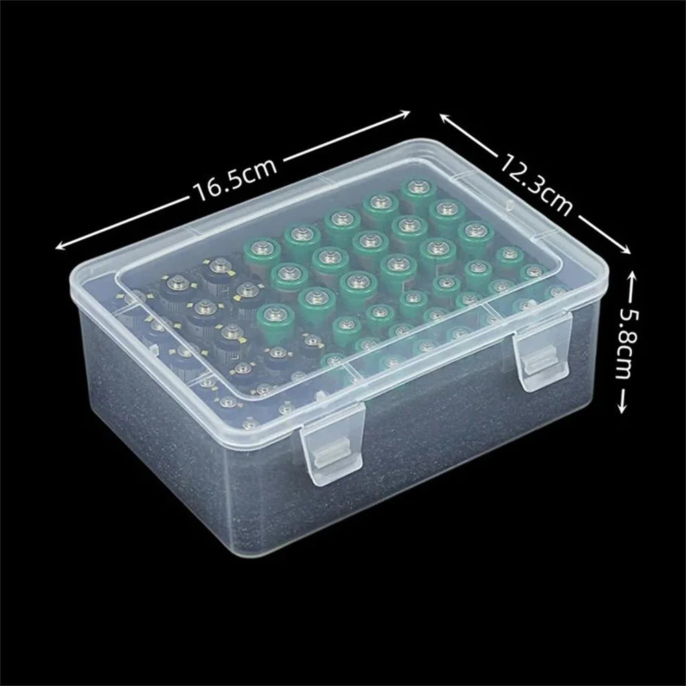 54-Slot Battery Organizer Box for AA AAA Home Drawer Storage