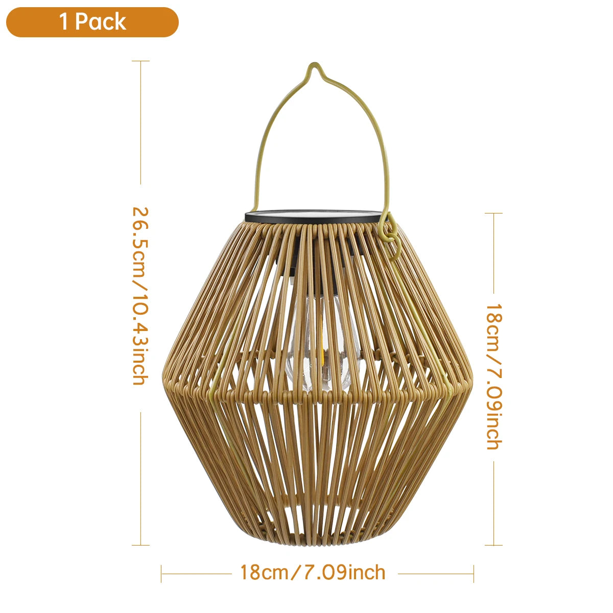 Woven Bamboo Solar Lantern for Garden and Outdoor Spaces