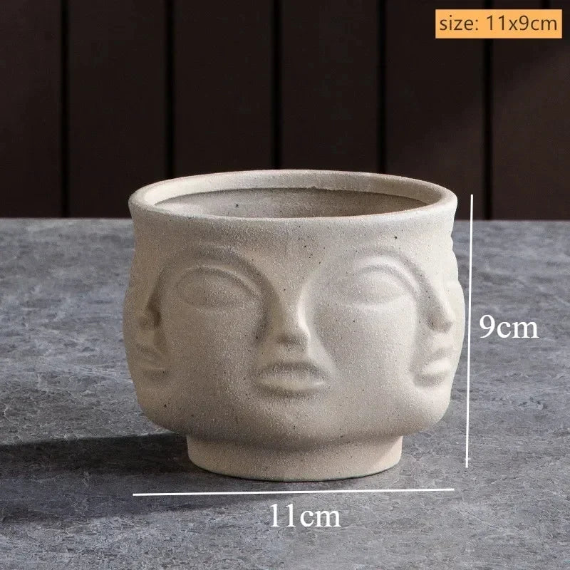 Eden Sculpted Face Ceramic Vase