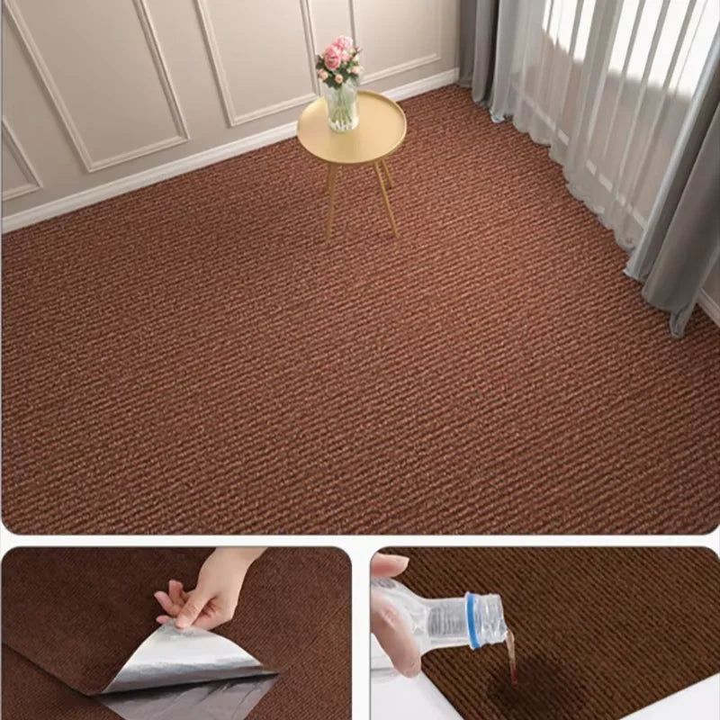 Self-Adhesive Solid Color Runner Rug for Kitchen, Bedroom, or Hallway (40cm x 3m, Easy-Cut, 100% Polyester)