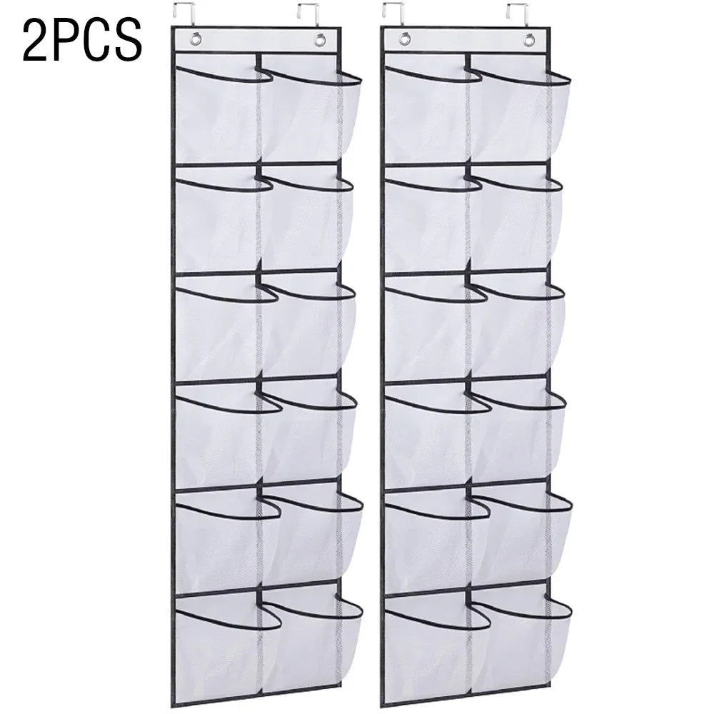 Over-the-Door Mesh Pocket Organizer – 12-Pocket Shoe & Accessory Storage