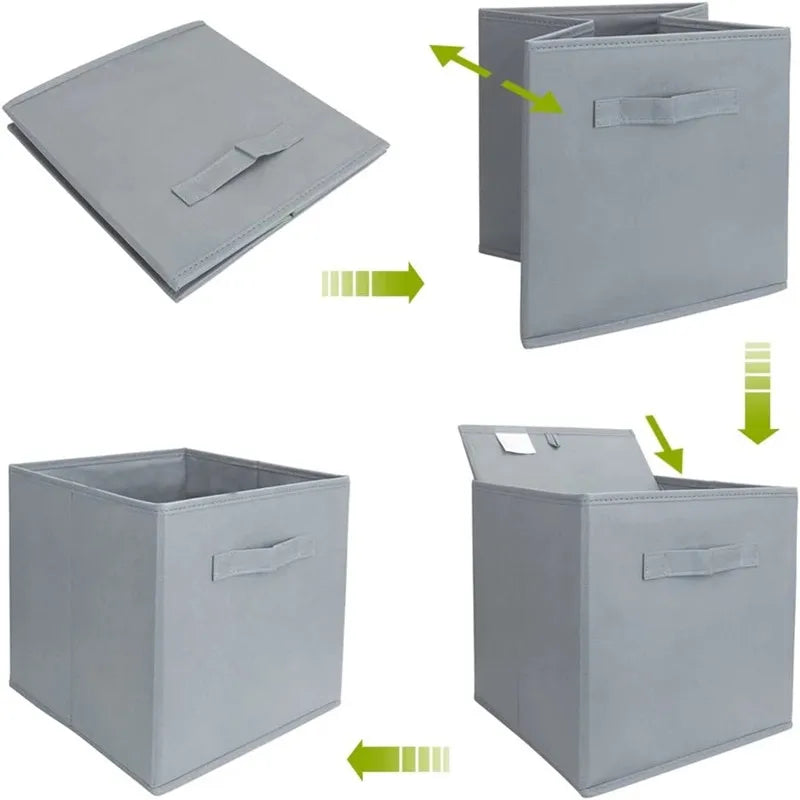 Collapsible Cube Storage Bin for Closet and Shelf Organization