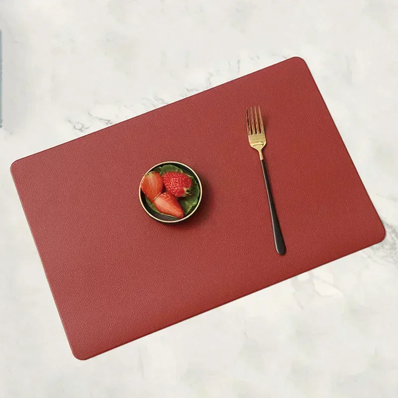 Modern Rectangular PVC Placemats – Easy-Clean Table Mats in 7 Colors