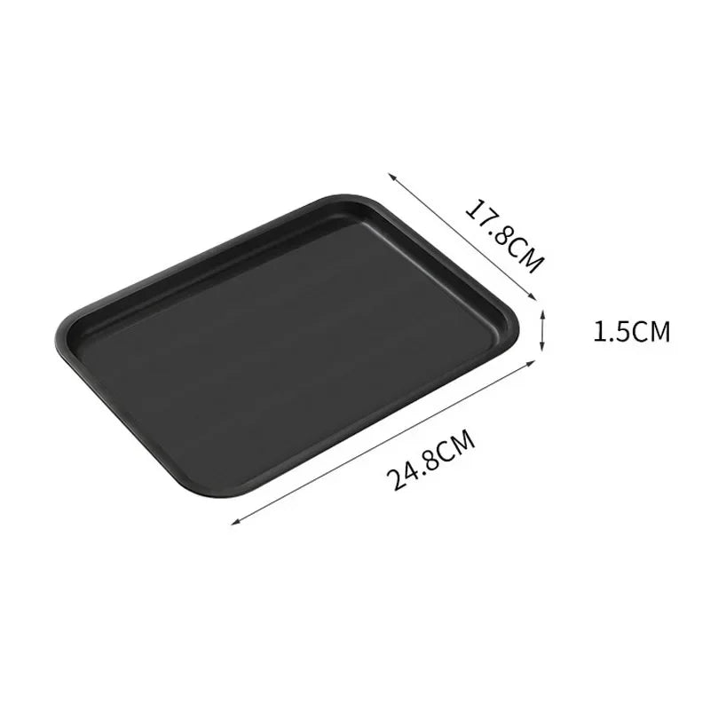 Non-Slip Black Rectangular Serving Tray in Multiple Sizes — BPA-Free Plastic for Kitchen, Coffee Table & Entryway Organization