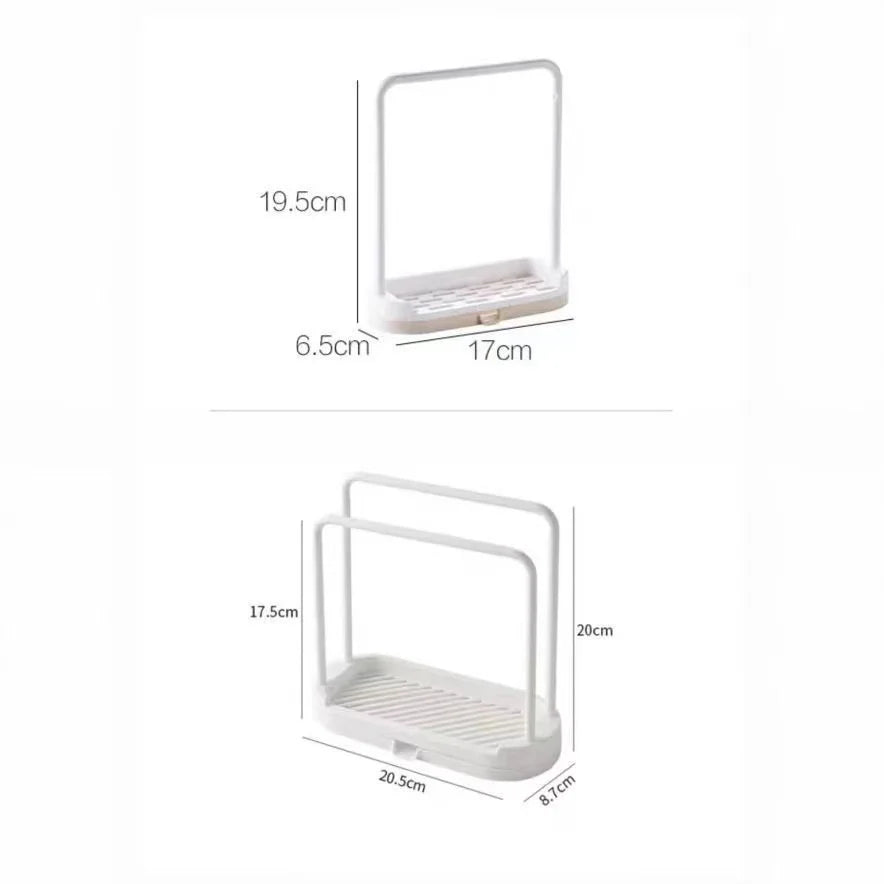 Product diagram showing two sizes of double-bar display stand with dimensions labeled in centimeters