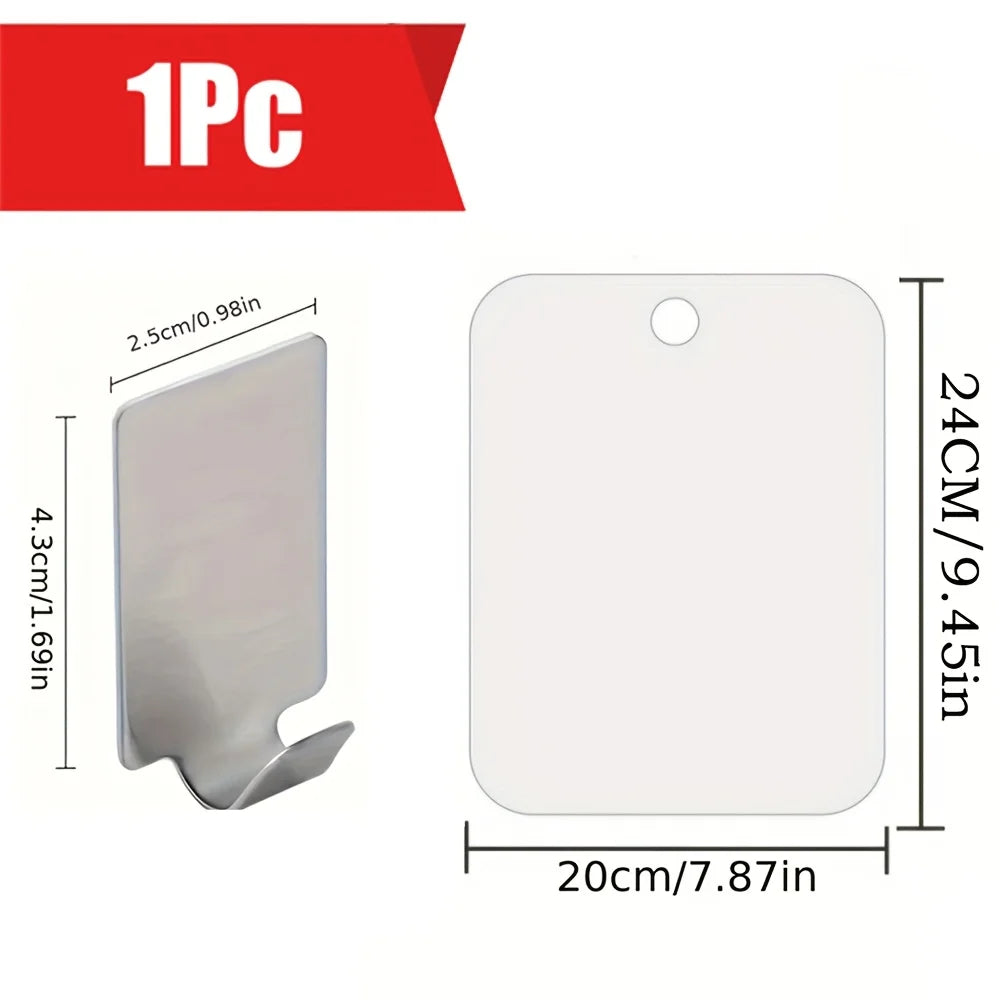 Adhesive Square Acrylic Wall Mirror, 20x24cm