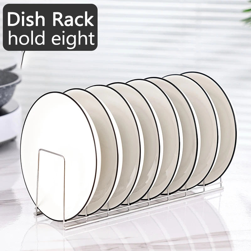 Compact Stainless Steel Dish and Bowl Drying Rack for Kitchen Countertop