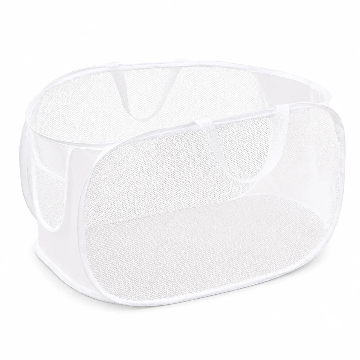 Foldable Mesh Toy Storage Basket with Handles for Kids' Room or Playroom