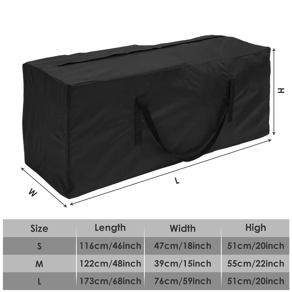 Outdoor Cushion & Furniture Storage Bag – Water-Resistant Oxford, Multiple Sizes