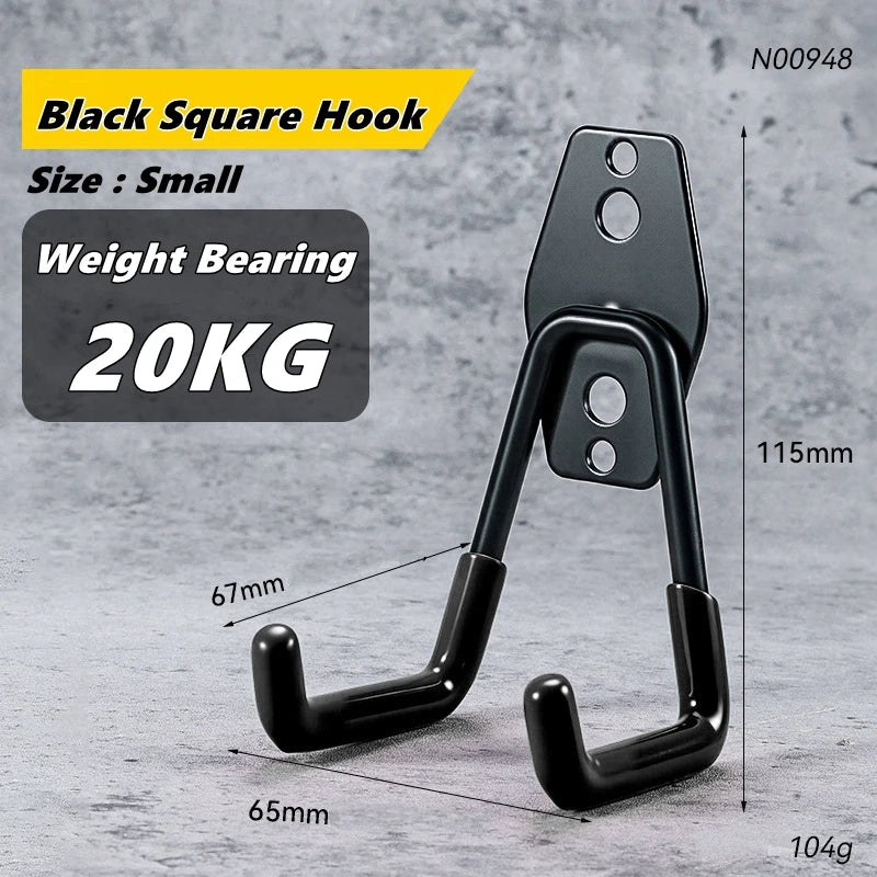 Wall-Mounted Metal Utility Hooks for Garage & Tool Storage