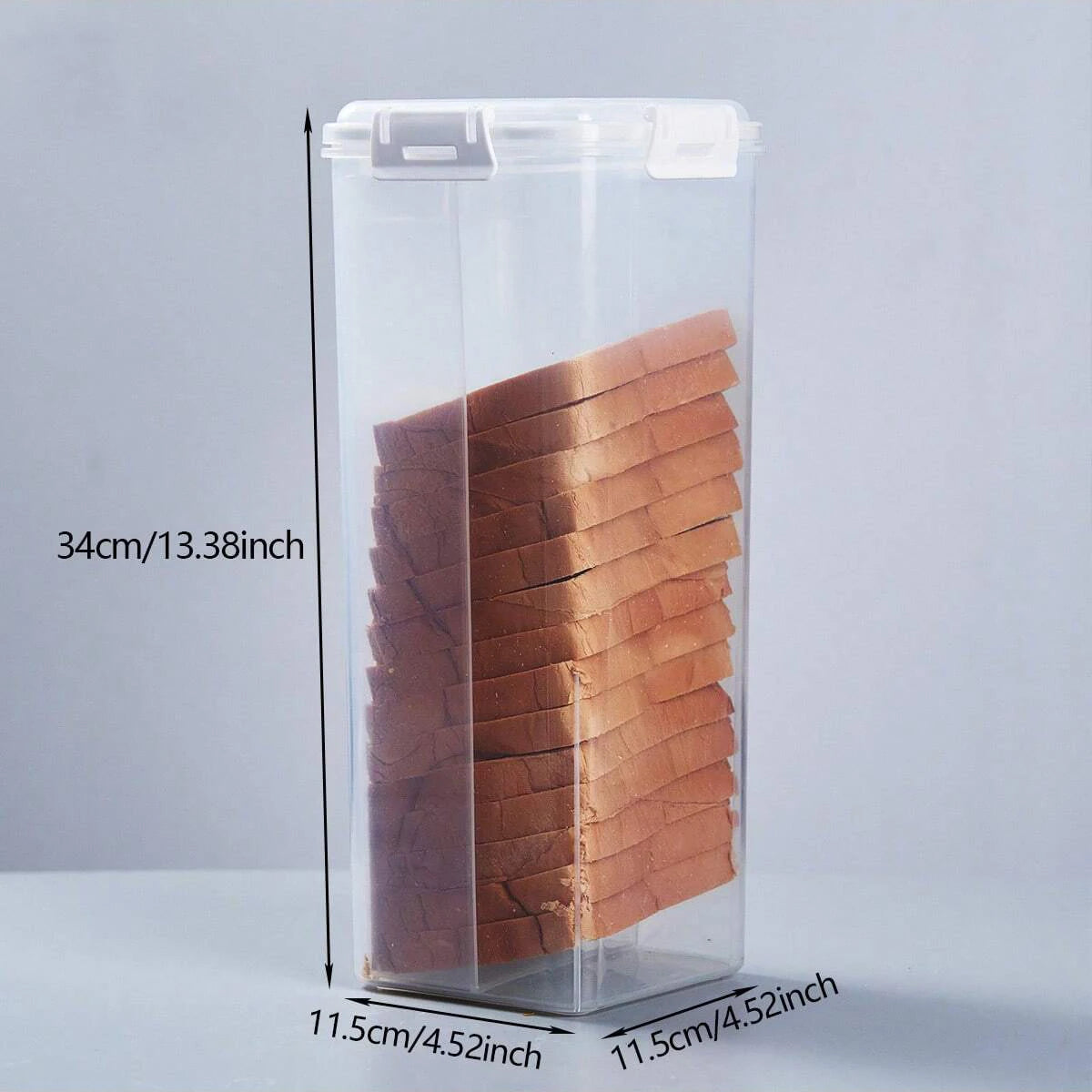 Clear Airtight Bread Box with Lid – Tall Bread Loaf Container