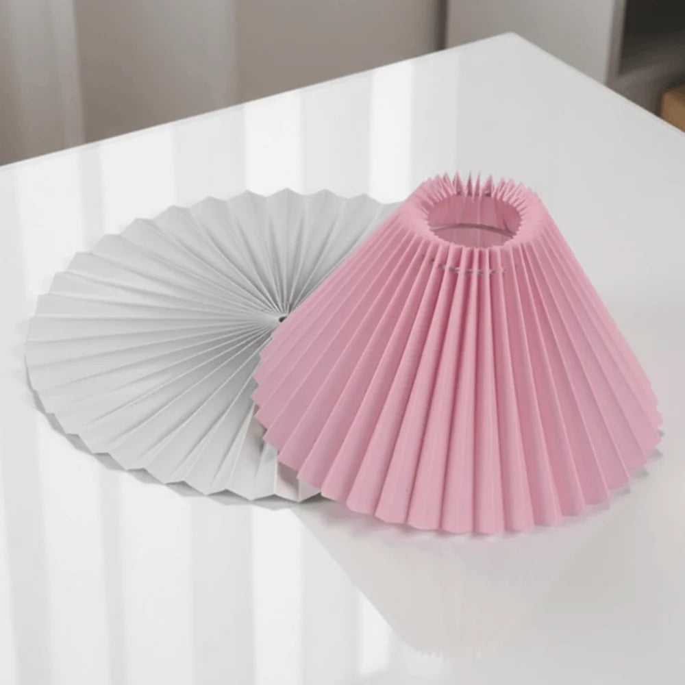 Eloise Pleated Cloth Lampshade – Modern Cone Light Cover