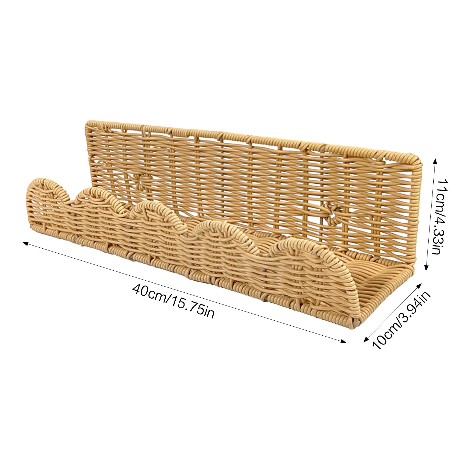 Fan-Shaped Woven Wall Basket Shelf for Bathroom, Bedroom, or Entryway