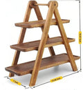 Willow Grove 3-Tier Wood Serving Tray Stand