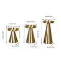 Arden Cone-Shaped Gold Metal Candle Holders – Set of 3 Pillar Stands for Living Room & Tabletop Decor