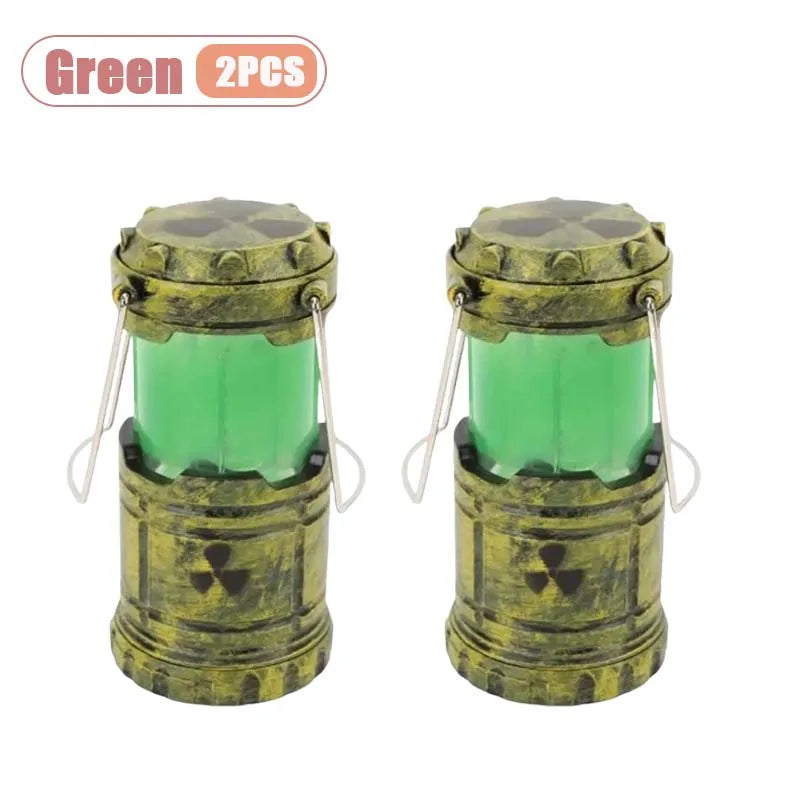 Mini Nuclear Reactor Lantern Night Light – Sci-Fi Decor with Green LED Glow
