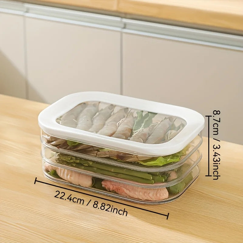 Stackable Deli Meat and Cheese Fridge Organizer with Clear Lid – 1, 2, 3, or 4 Layer Plastic Cold Cuts Storage Container