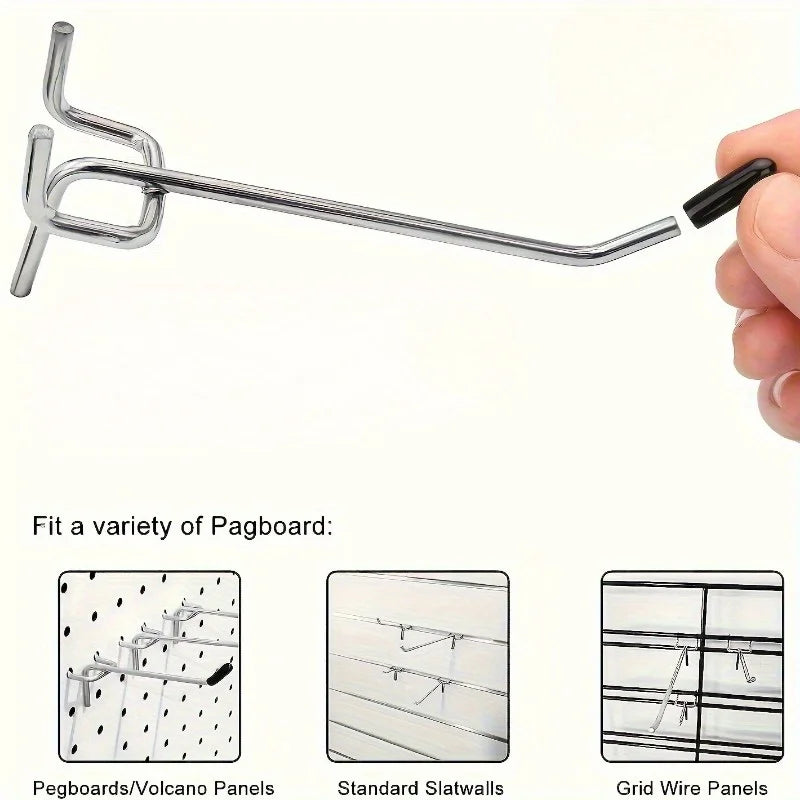 30-Piece Carbon Steel Pegboard Hook Set for Garage, Kitchen, or Craft Room Tool Organization