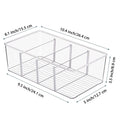 Clear 4-Compartment Pantry Organizer Bin with Removable Dividers for Kitchen, Fridge, or Cabinet