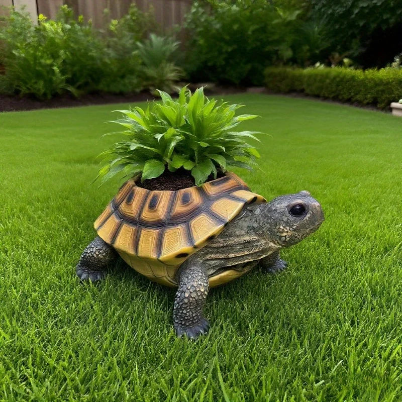 Juniper Turtle Resin Succulent Planter with Drainage Hole