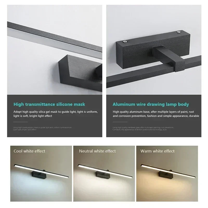 Modern LED Vanity Wall Light for Bathroom or Bedroom Mirror