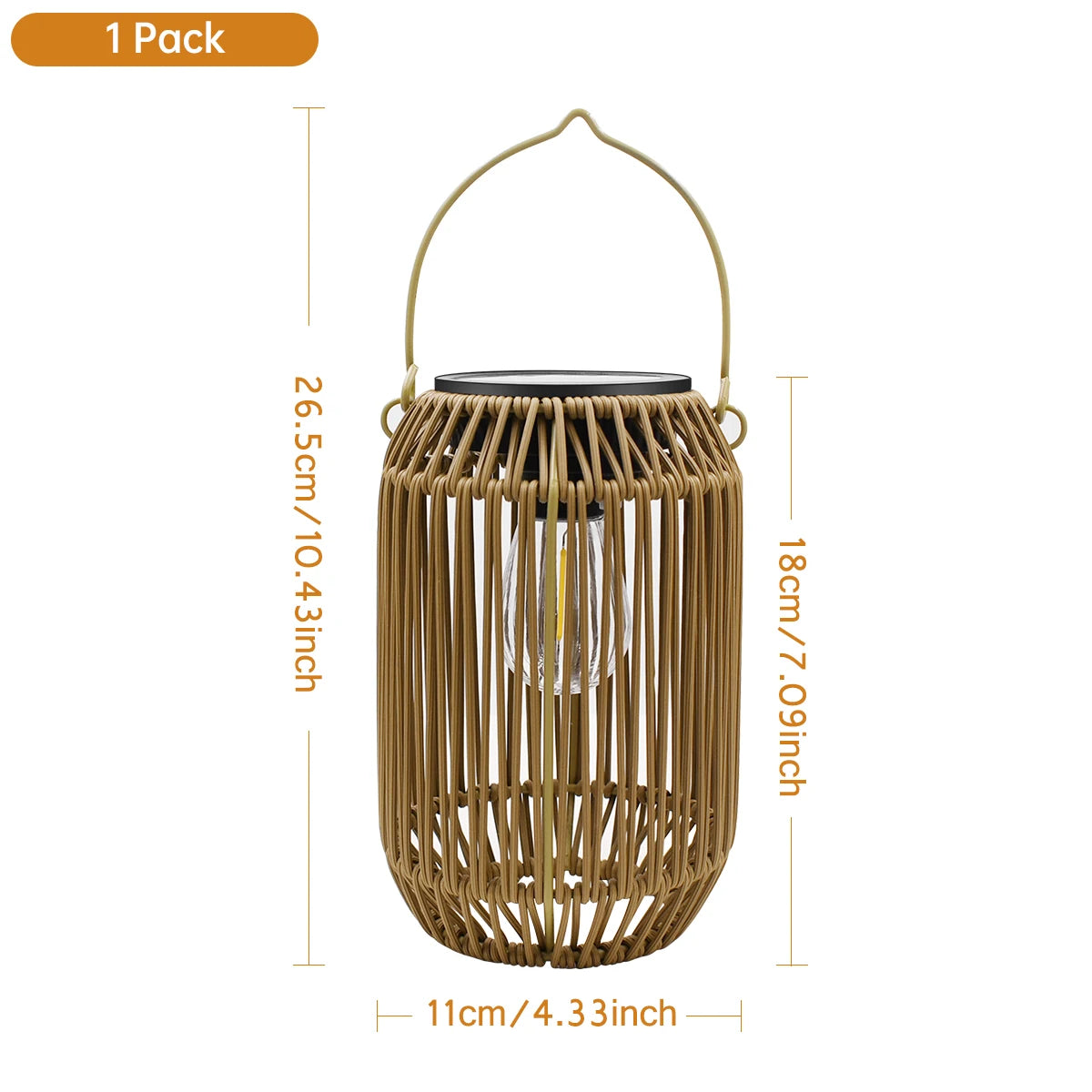 Woven Bamboo Solar Lantern for Garden and Outdoor Spaces