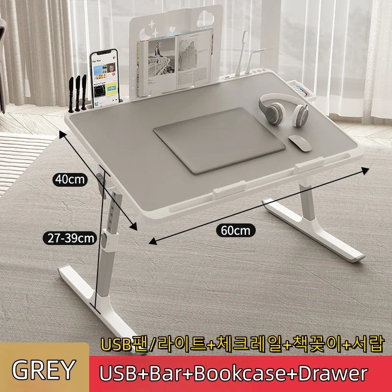 Adjustable Foldable Laptop Bed Tray Table with Drawer for Comfortable Sofa or Bedroom Use