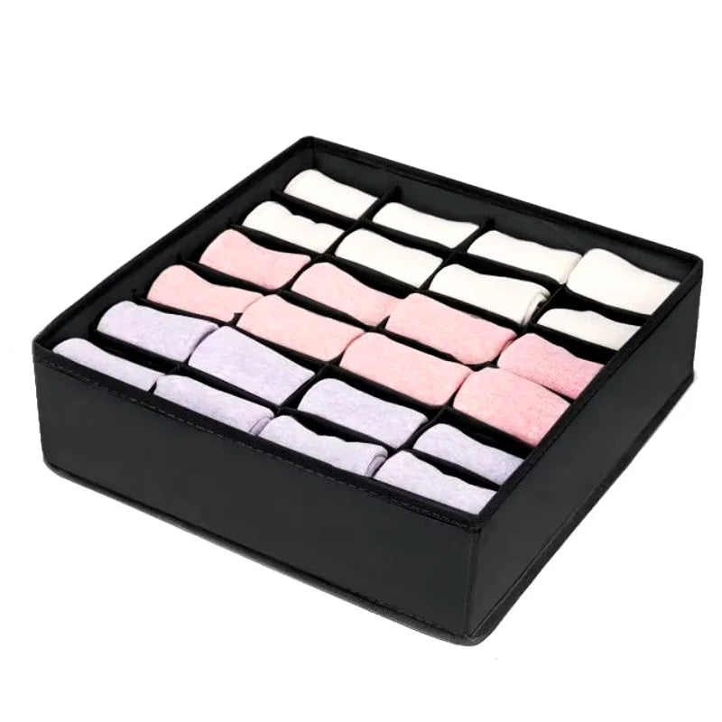 24-Cell Non-Woven Drawer Organizer for Socks, Underwear & Accessories