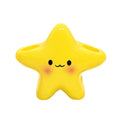 Sunny Star Freestanding Toothbrush Holder with Smiling Face for Bathroom Counter Organization – Yellow Plastic